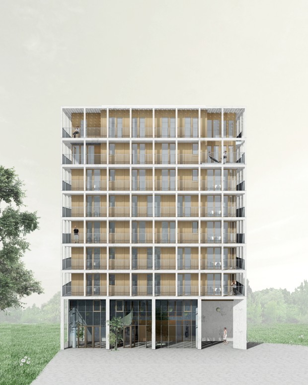 Side facade
