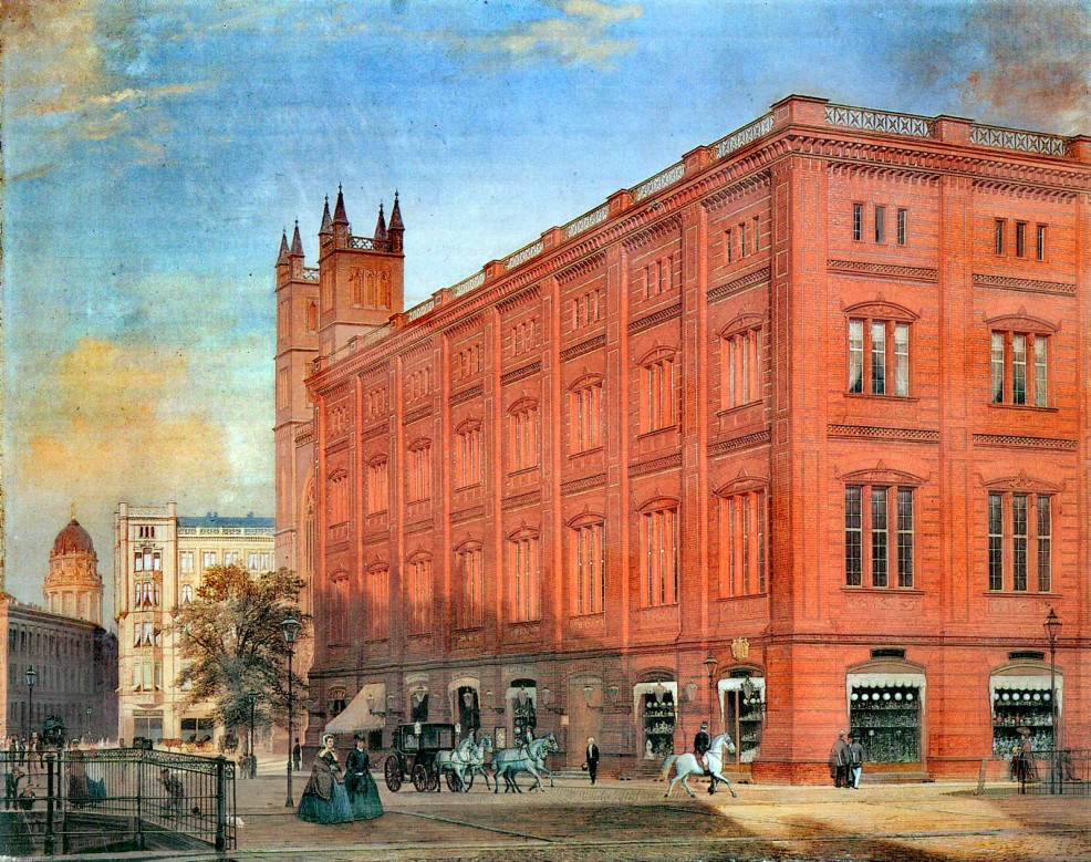 Eduard Gaertner, The Bauakademie by Karl Friedrich Schinkel Berlin, 1868